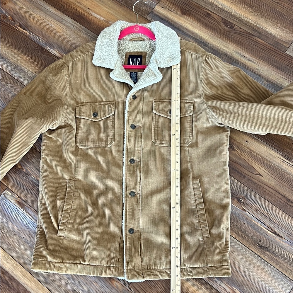 Vintage Y2K GAP Men's Brown Corduroy Jacket with Cream Sherpa Lining - Picture 8 of 9